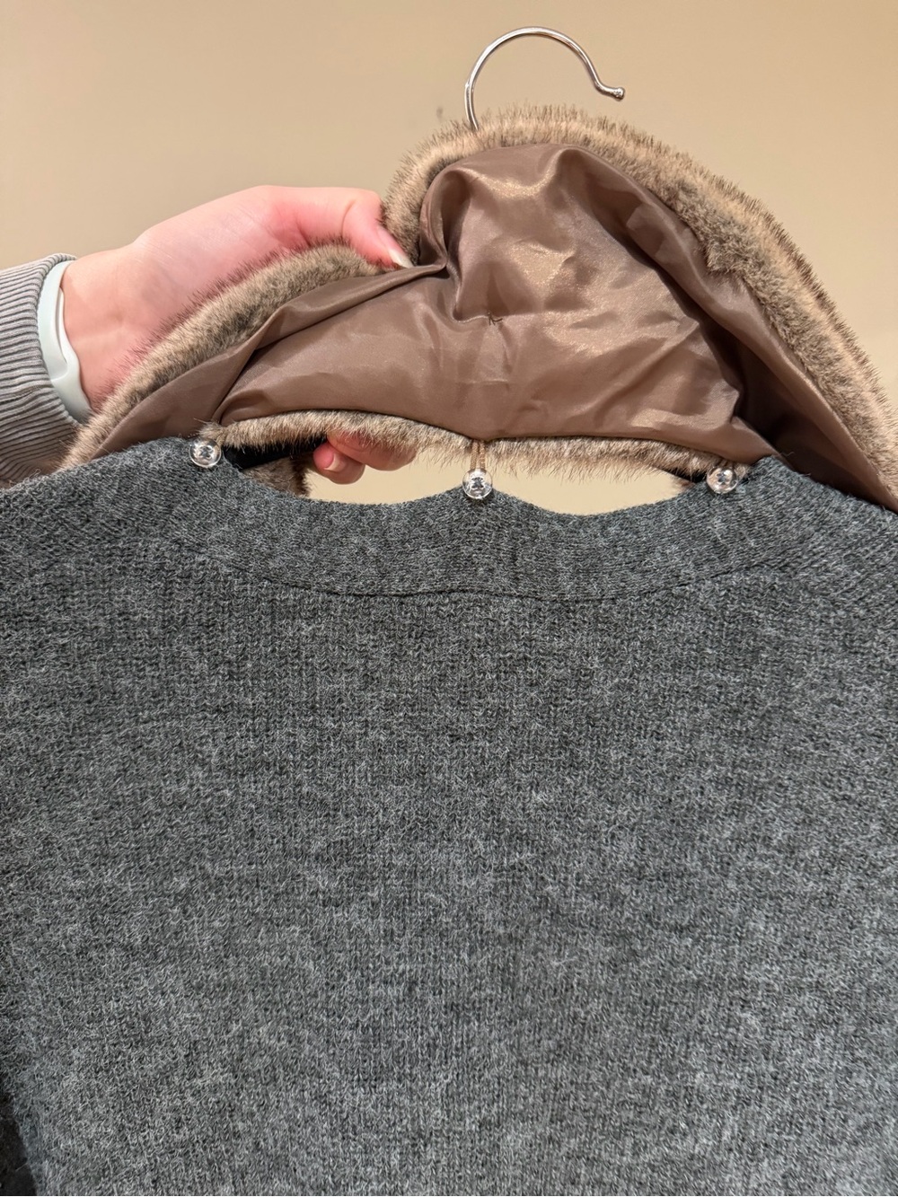 WAYF Gray Button Up Sweater - Picture 6 of 10